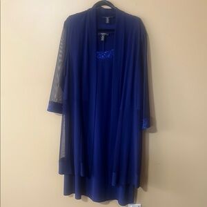 R & M Richards Blue 3/4 Sleeve Wedding Dress